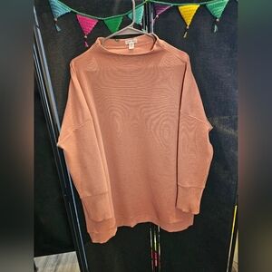 🩷 Ottoman Knit Drop Shoulder Cowl Neck Tunic 😍